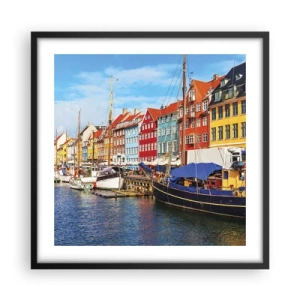 Poster in cornice nera - Riva gioiosa - 50x50 cm