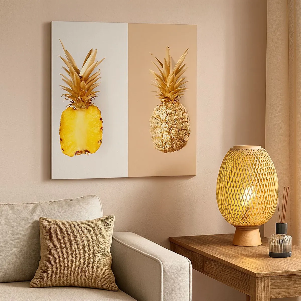 Quadro su tela - Stampe su Tela - Ananas per due - 30x30 cm