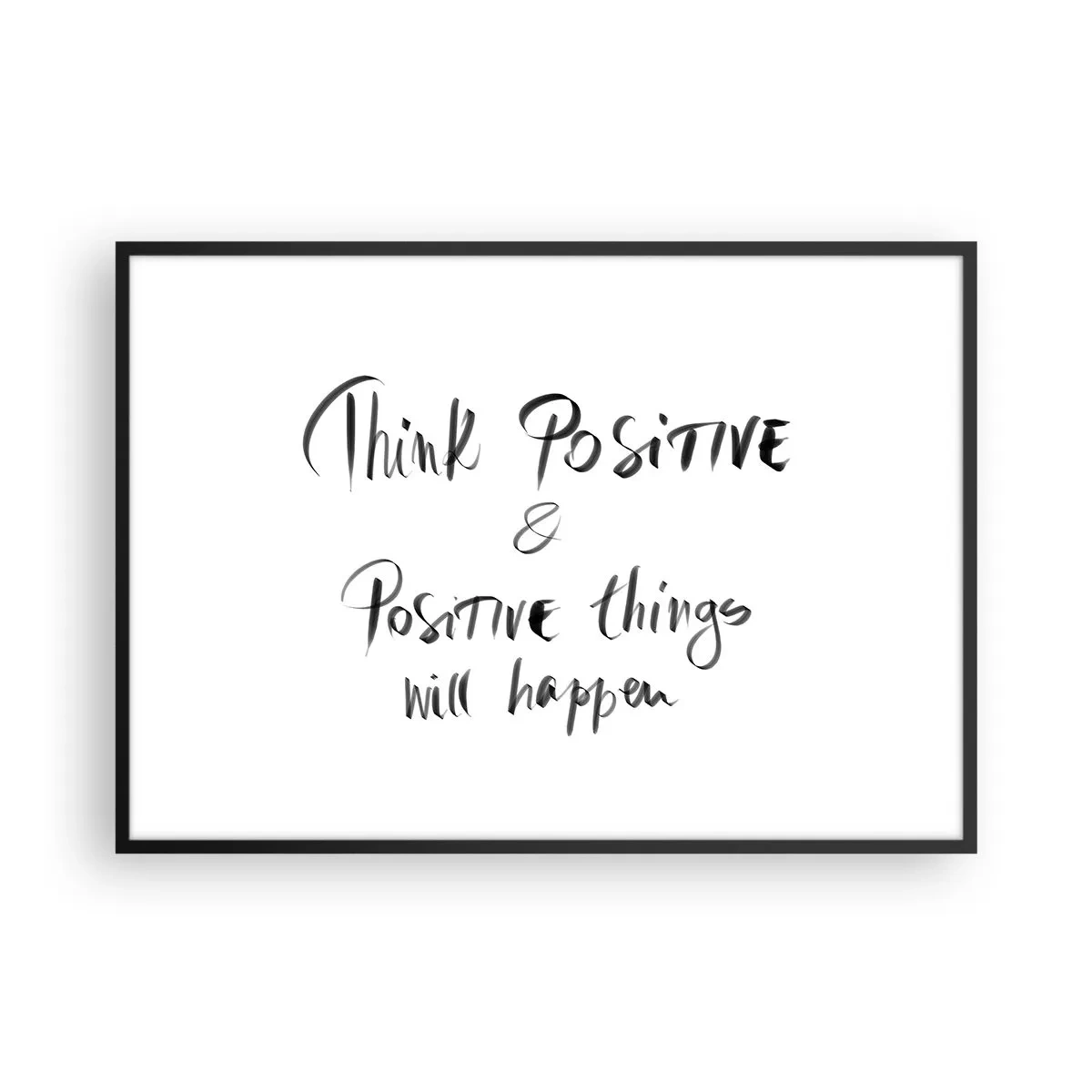 Poster in cornice nera - Lettering ispiratore in nero su sfondo bianco - 100x70cm - Come vivere? - Decorazione murale moderna per soggiorno e camera da letto ARTTOR