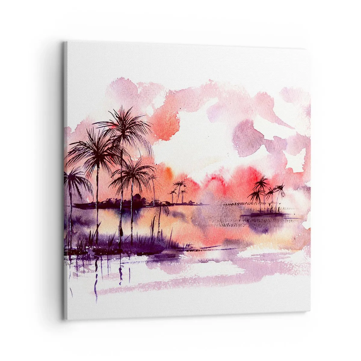 Quadro su tela - Stampe su Tela - Pace dei tropici in rosso - 50x50 cm