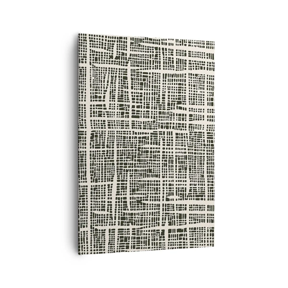 Quadro su tela - Stampe su Tela - Un motivo geometrico che ricorda una griglia su uno sfondo chiaro - 70x100cm - Composizione tessuta - Decorazione murale moderna per soggiorno e camera da letto ARTTOR