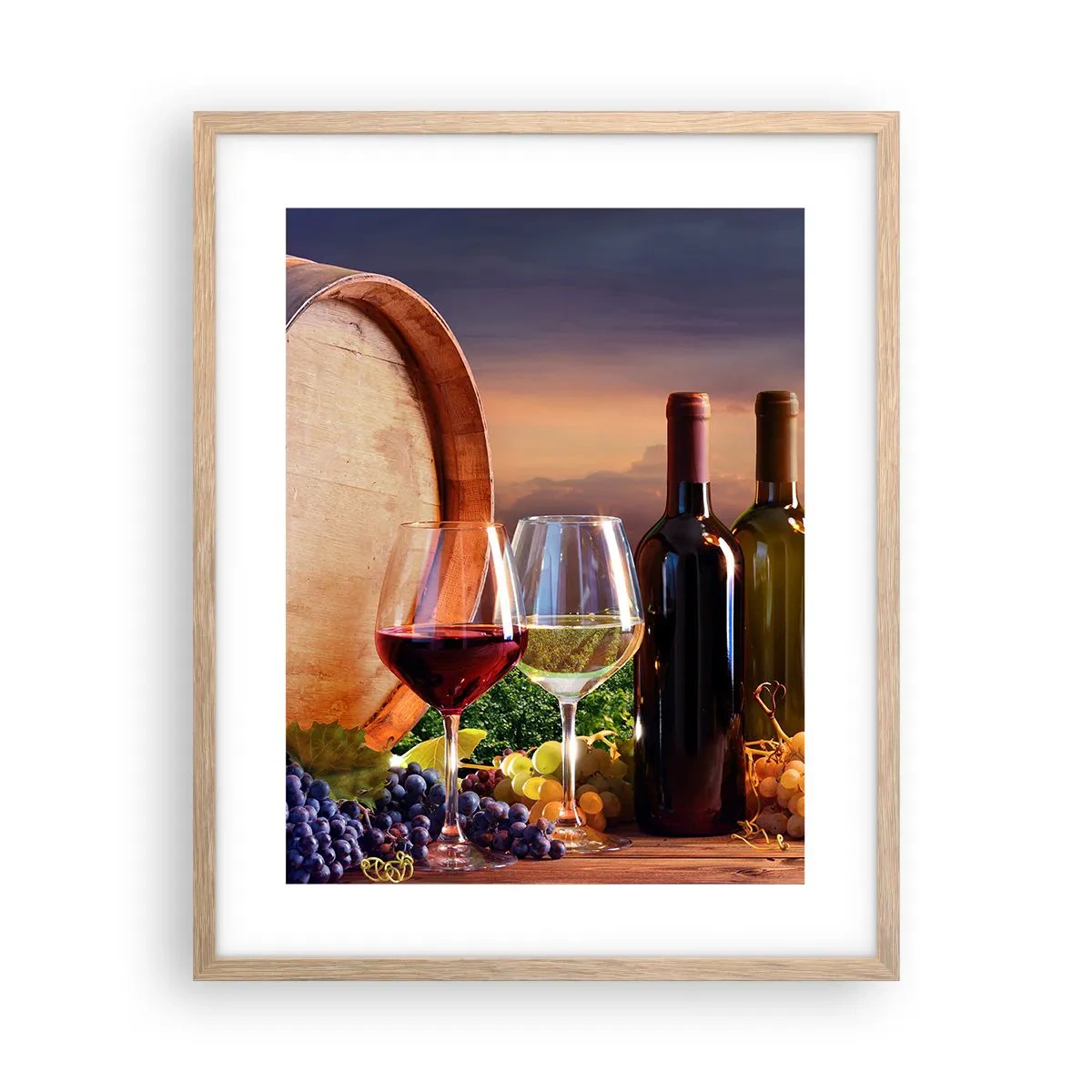 Poster in cornice rovere chiaro - Qui la vita ha gusto - 40x50 cm