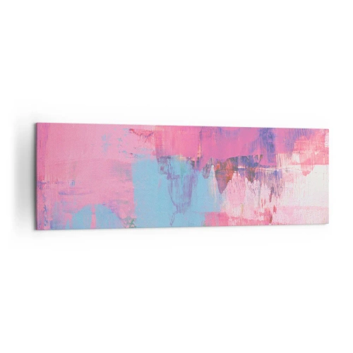 Quadro su tela - Stampe su Tela - Composizione astratta in rosa e blu - 160x50cm - Rosa, blu e un pizzico di luce - Decorazione murale moderna per soggiorno e camera da letto ARTTOR