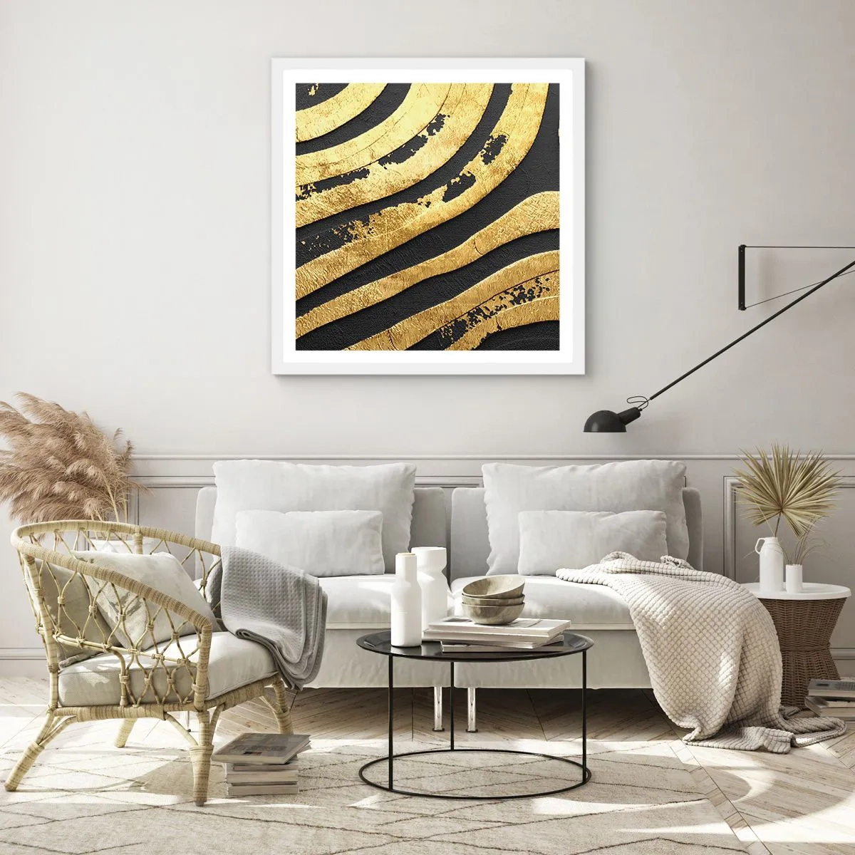 Poster in cornice bianca - Tutto scorre - 40x40 cm
