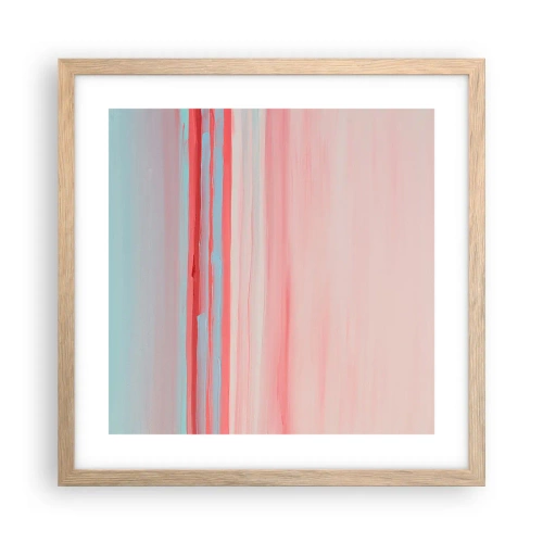 Poster in cornice rovere chiaro - Astrazione all'alba - 40x40 cm