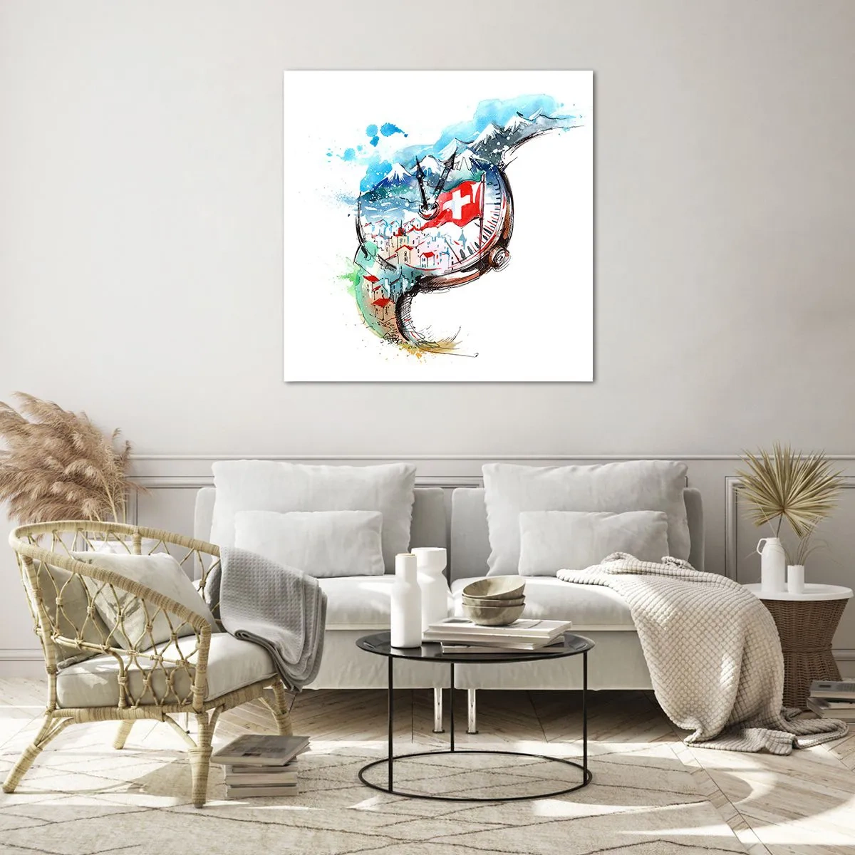 Quadro su vetro - Lo spirito della Svizzera - 30x30 cm