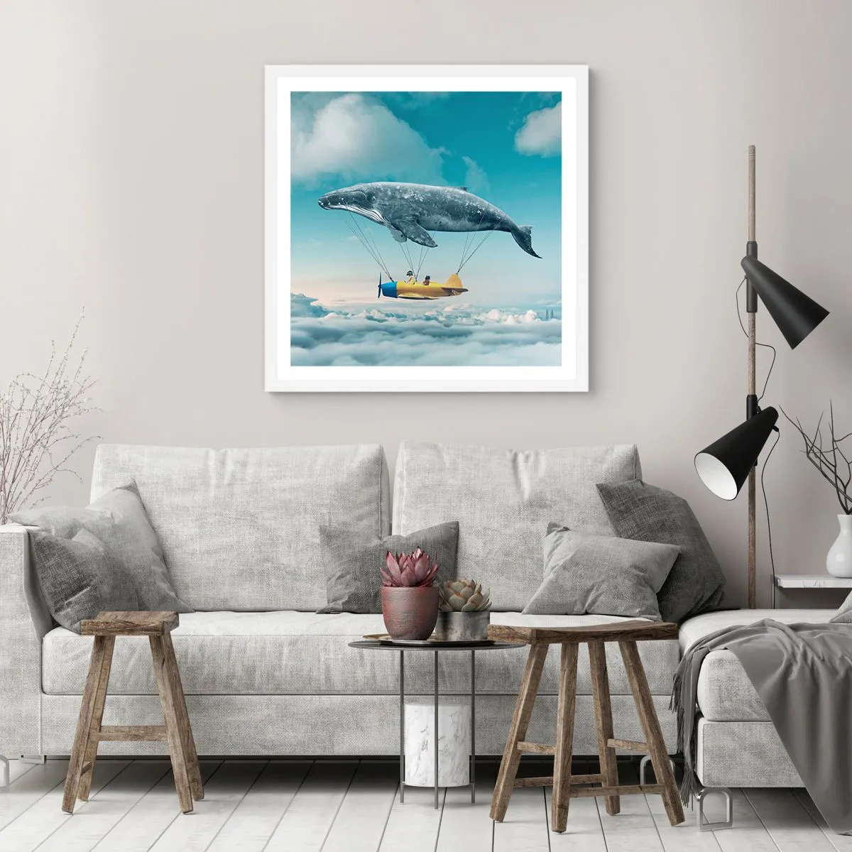 Poster in cornice bianca - Perché no? - 60x60 cm