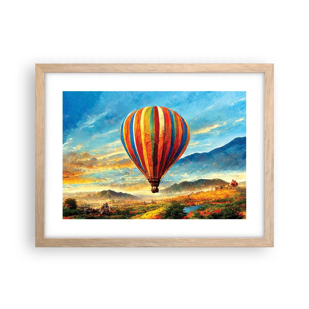 Poster in cornice rovere chiaro - Nel silenzio si vede meglio - 40x30 cm