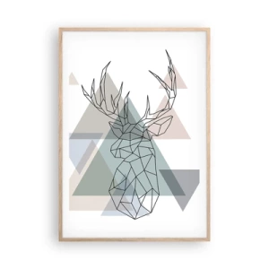 Poster in cornice rovere chiaro - Nel bosco geometrico - 70x100 cm