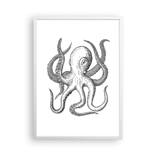 Poster in cornice bianca - Ballando con le onde - 50x70 cm