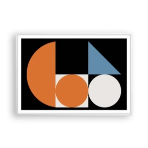 Poster in cornice bianca - Composizione di figure - 100x70 cm