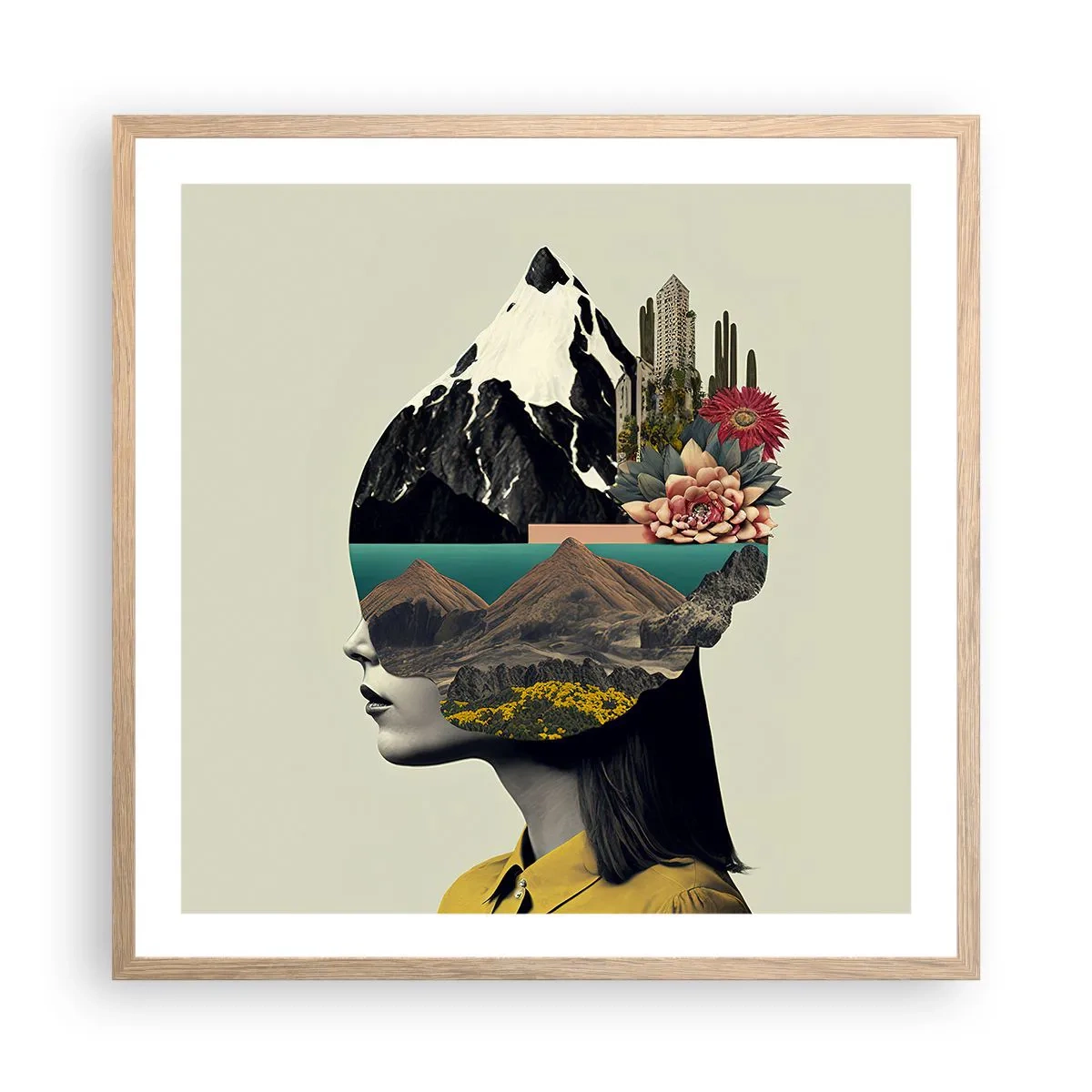 Poster in cornice rovere chiaro - La donna è sempre un mistero - 60x60 cm