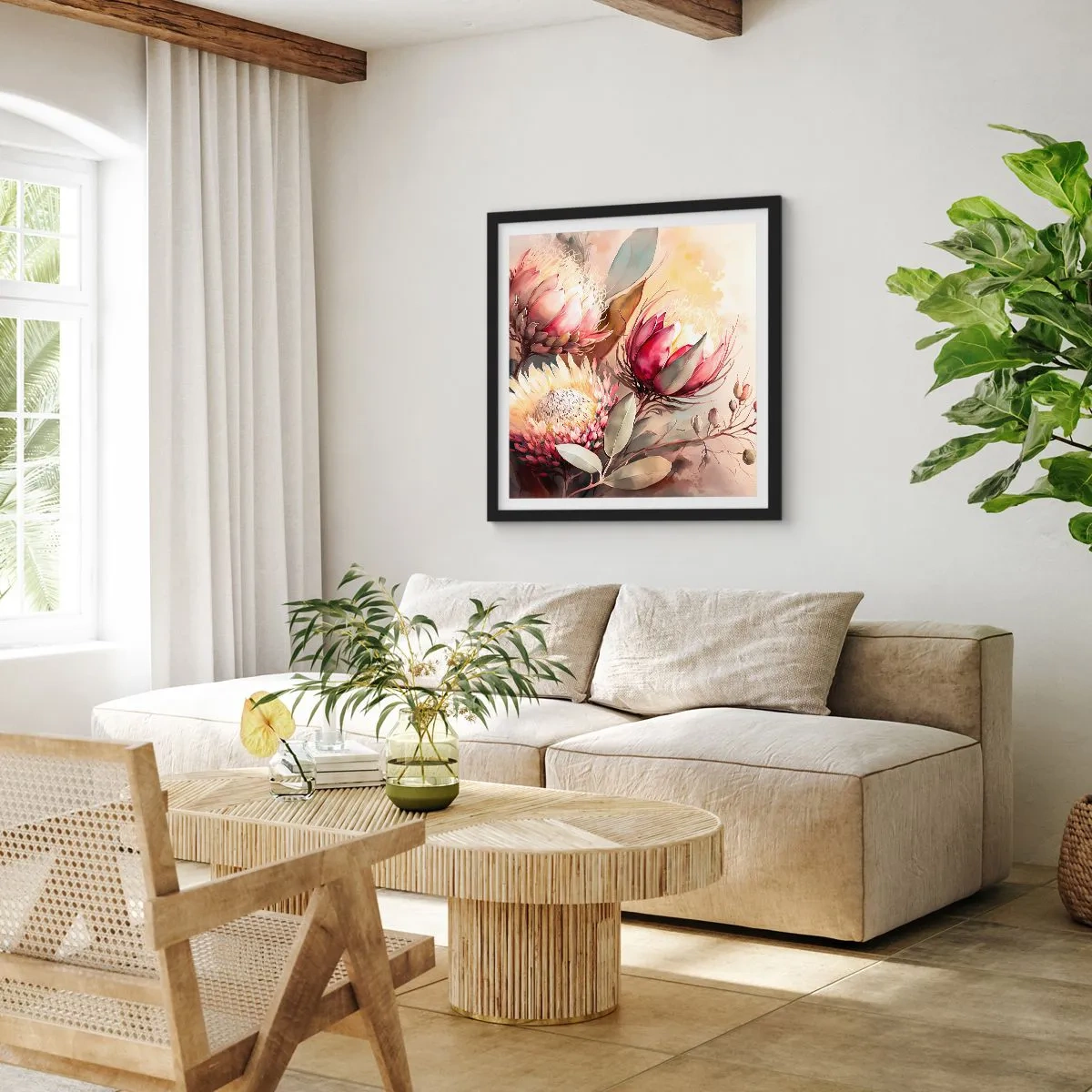 Poster in cornice nera - Di profilo e di fronte - 40x40 cm