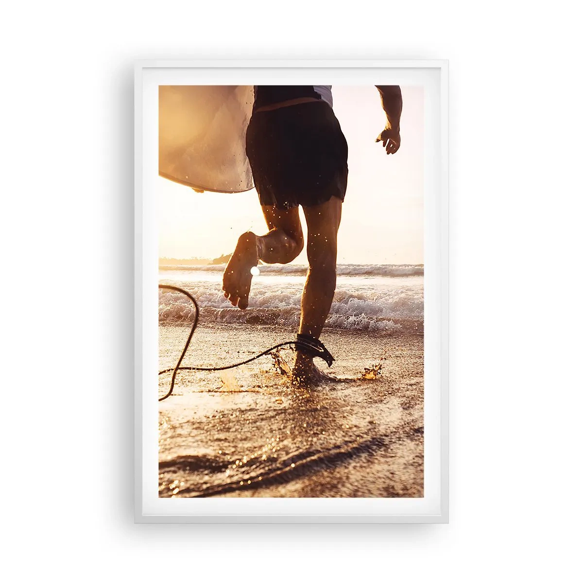 Poster in cornice bianca - L'incontro delle onde - 61x91 cm