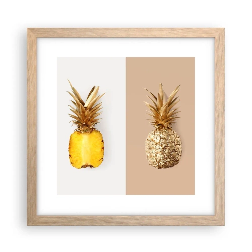 Poster in cornice rovere chiaro - Ananas per due - 30x30 cm