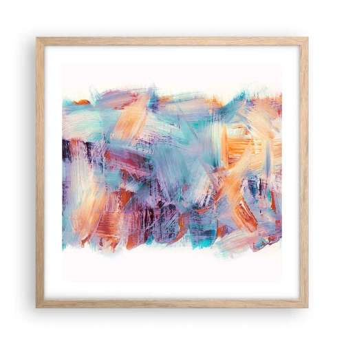 Poster in cornice rovere chiaro - Caos colorato - 50x50 cm