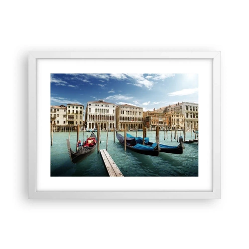 Poster in cornice bianca - Palazzi nel blu - 40x30 cm