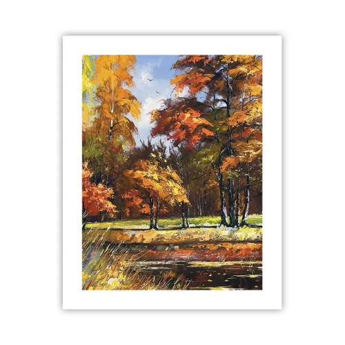 Poster - Paesaggio in oro e marrone - 40x50 cm
