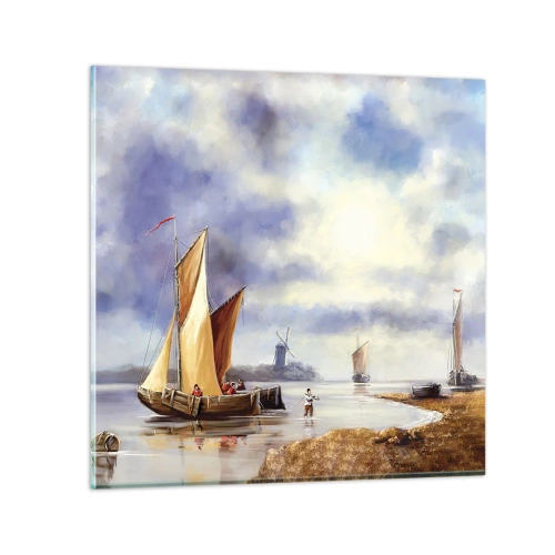 Quadro su vetro - Il ritorno dei marinai - 50x50 cm