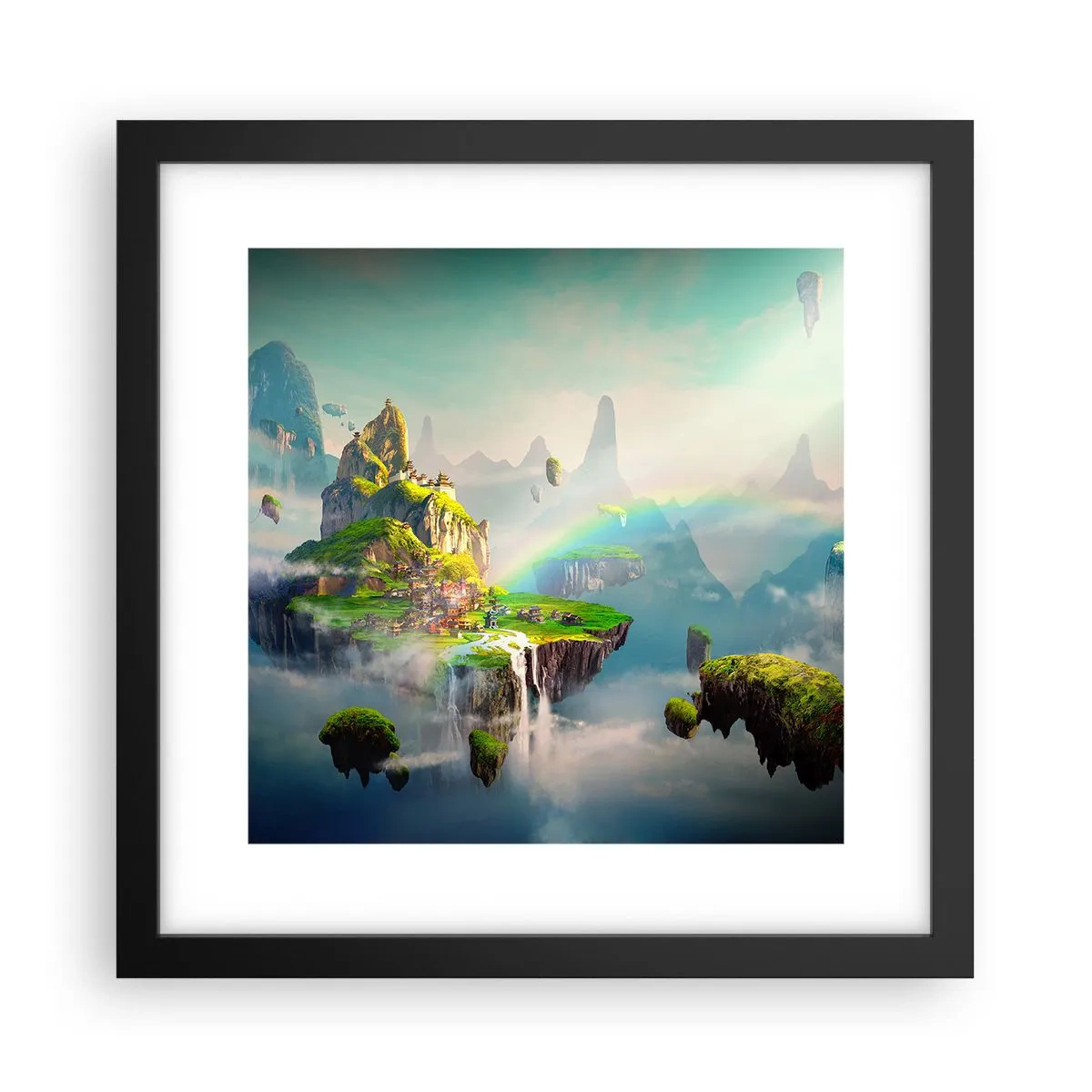 Poster in cornice nera - In mezzo al cielo: isole fortunate - 30x30 cm