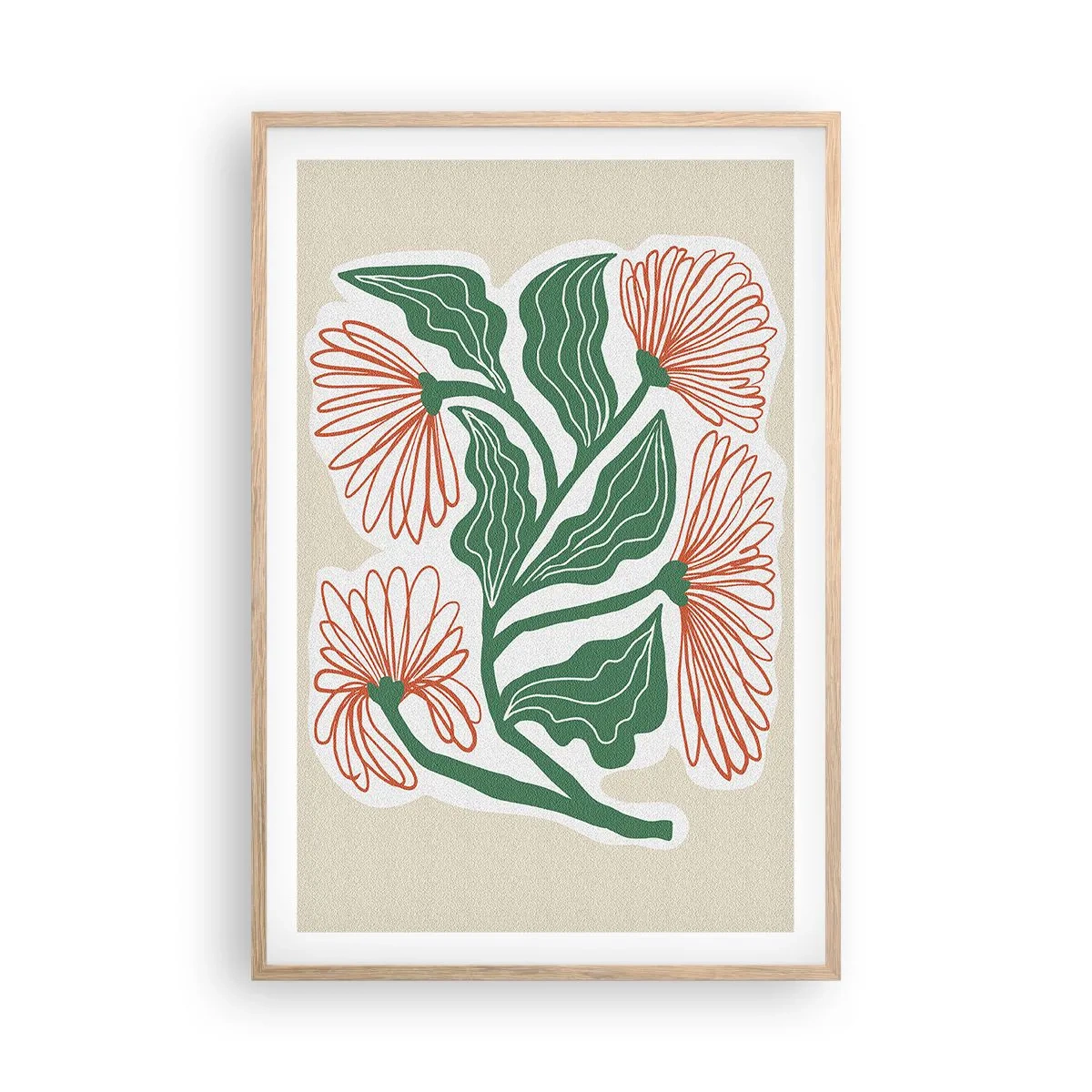 Poster in cornice rovere chiaro - Folklore e modernità - 61x91 cm