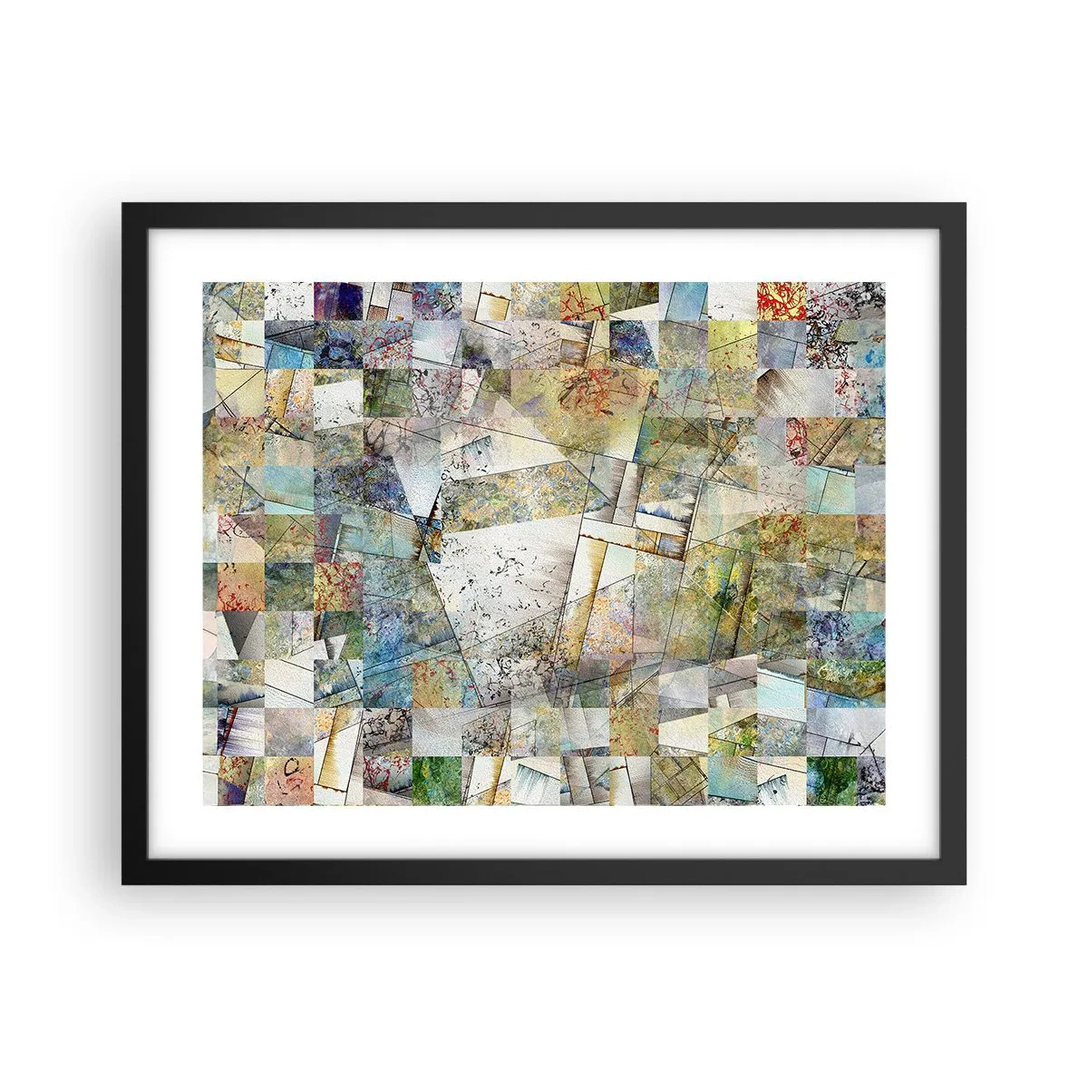 Poster in cornice nera - Rimpasto geometrico - 50x40 cm