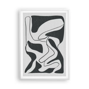 Poster in cornice bianca - Gioco astratto nel labirinto - 70x100 cm