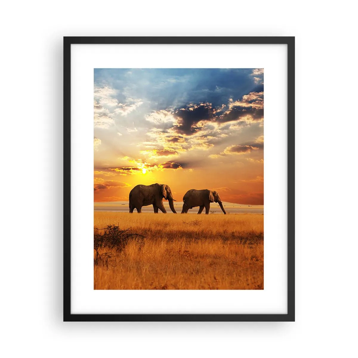 Poster in cornice nera - Passeggiata familiare - 40x50 cm