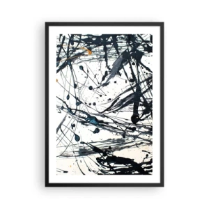 Poster in cornice nera - Linee astratte espressive su sfondo bianco - 50x70cm - Ha senso o non ha senso? - Decorazione murale moderna per soggiorno e camera da letto ARTTOR