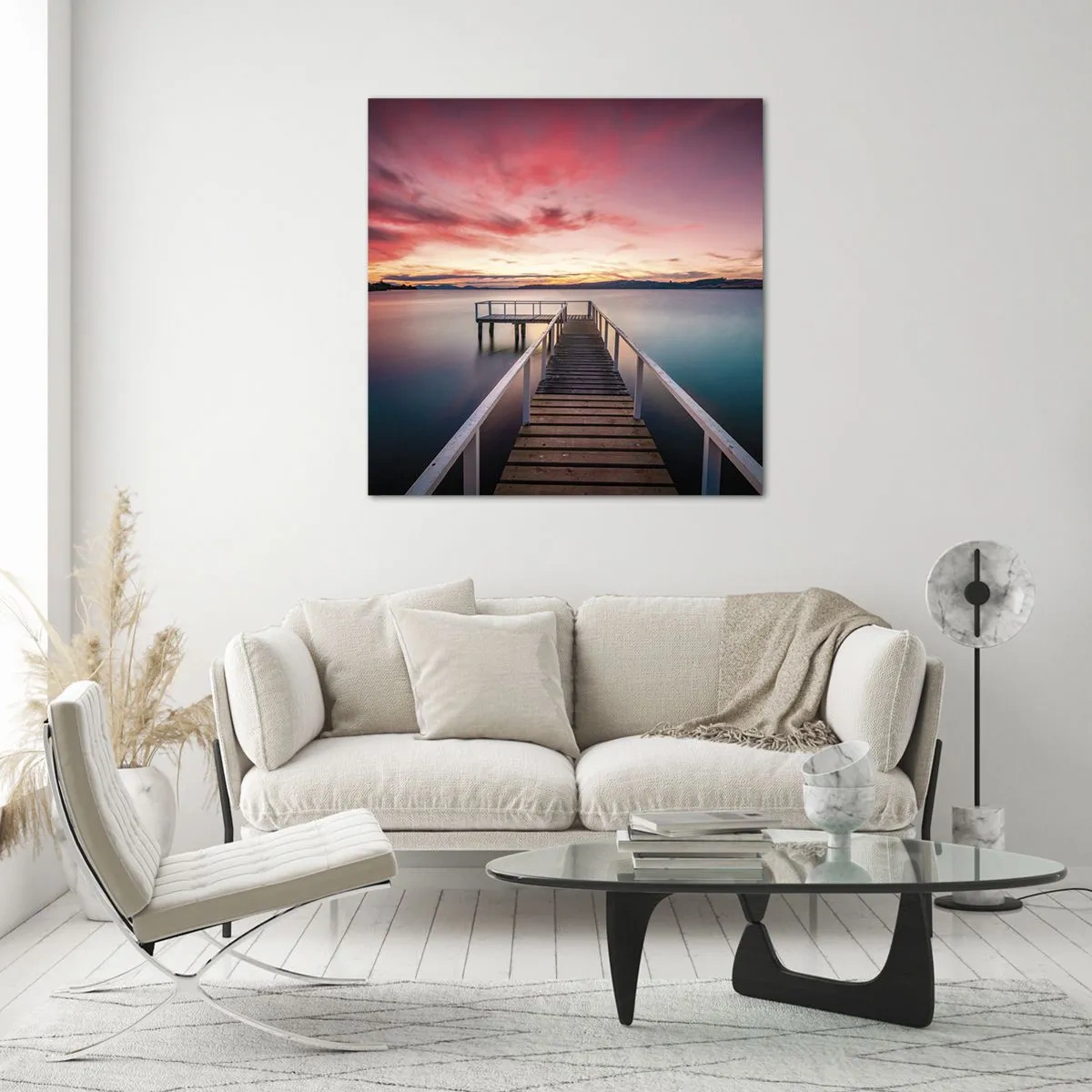 Quadro su vetro - La fiamma mite della sera - 50x50 cm