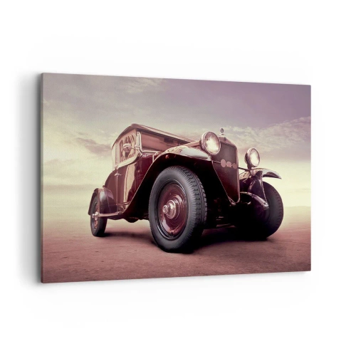Quadro su tela - Stampe su Tela - Un'auto d'epoca in stile classico contro il cielo - 100x70cm - Torniamo agli anni passati... - Decorazione murale moderna per soggiorno e camera da letto ARTTOR