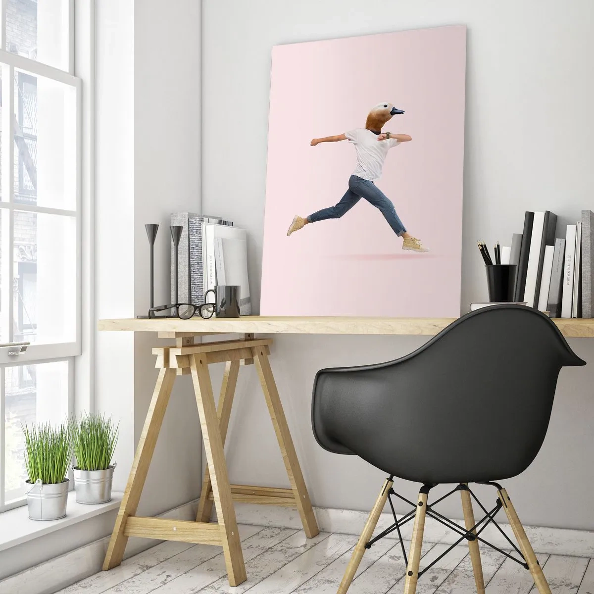 Quadro su vetro - Un pizzico di assurdità - 50x70cm - Un pizzico di assurdo - Decorazione murale moderna per soggiorno e camera da letto ARTTOR