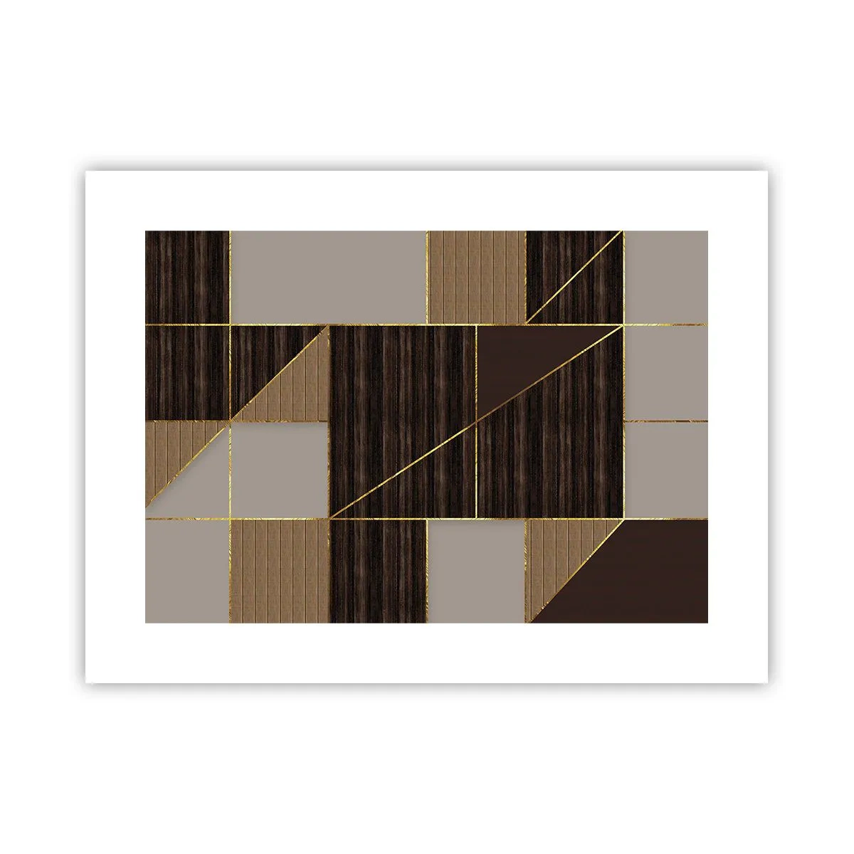 Poster - Mosaico di marrone e oro - 40x30 cm