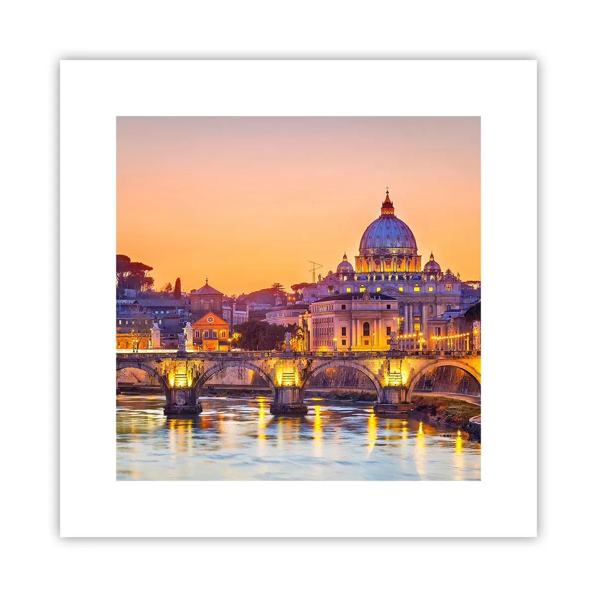 Poster - Tramonto sulla Città Eterna - 30x30 cm