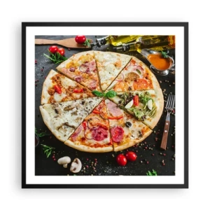 Poster in cornice nera - Ventaglio di gusti - 60x60 cm