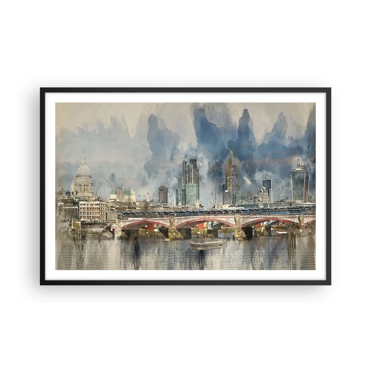 Poster in cornice nera - Londra in tutta la sua bellezza - 91x61 cm
