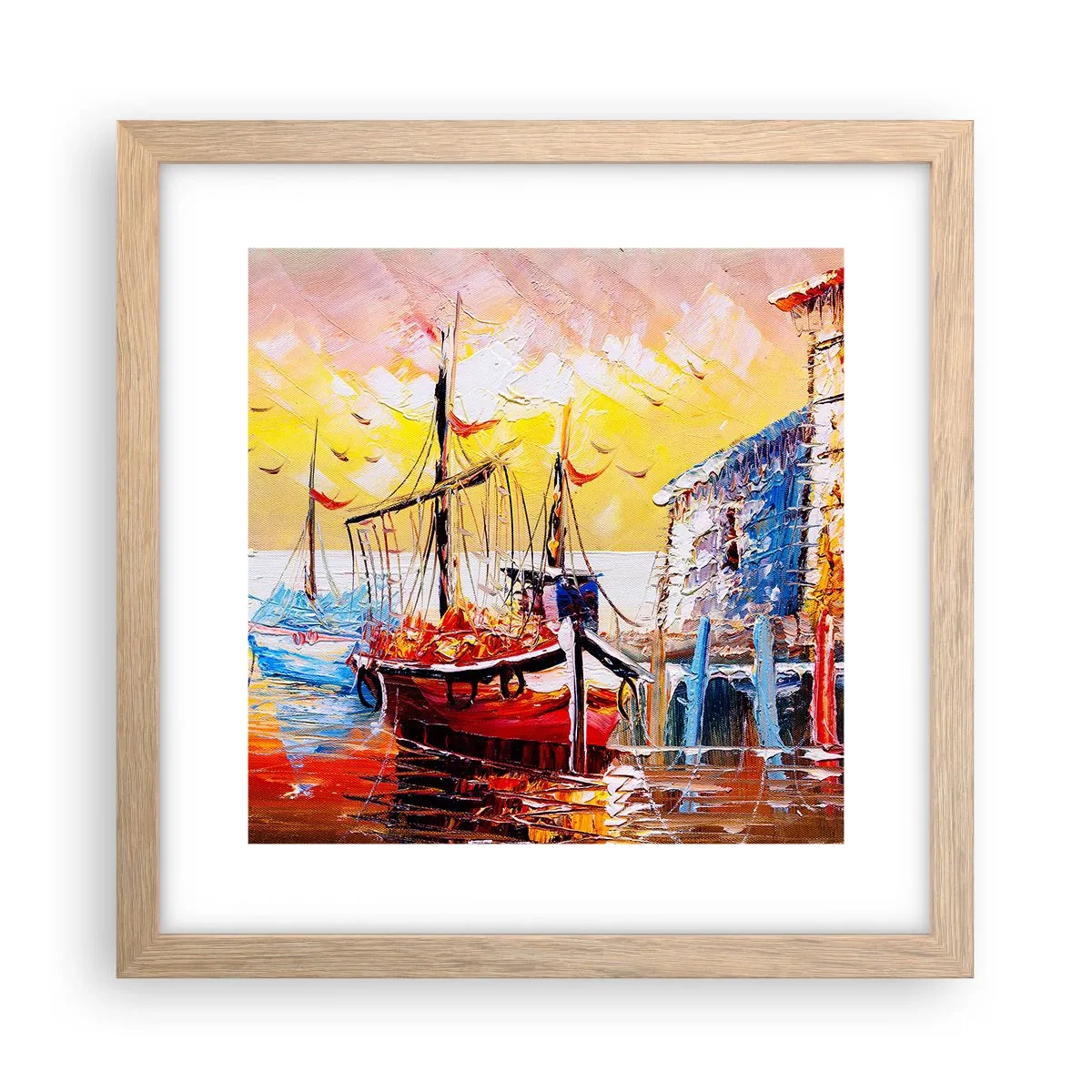 Poster in cornice rovere chiaro - Ritorno felice - 30x30 cm