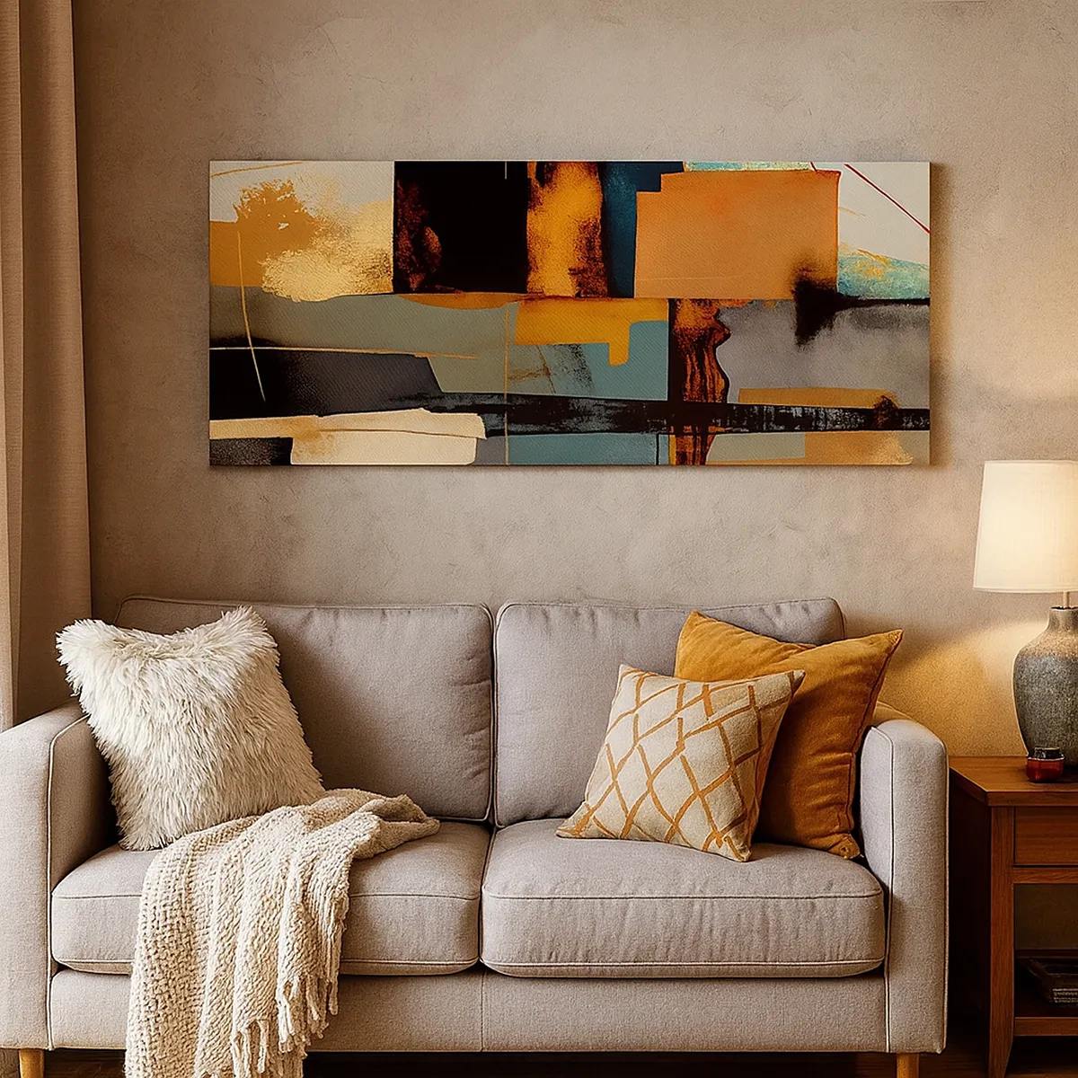 Quadro su tela - Stampe su Tela - Astrazione: luci e ombre - 30x30 cm