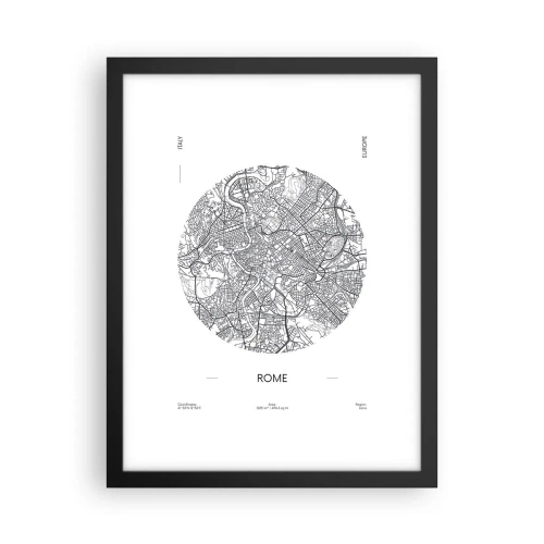 Poster in cornice nera - Anatomia di Roma - 30x40 cm