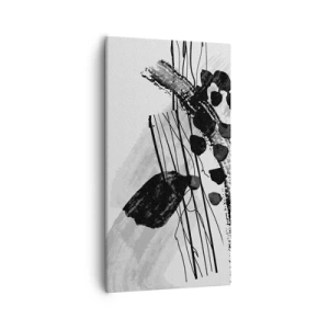 Quadro su tela - Stampe su Tela - Astrazione organica in bianco e nero - 55x100 cm