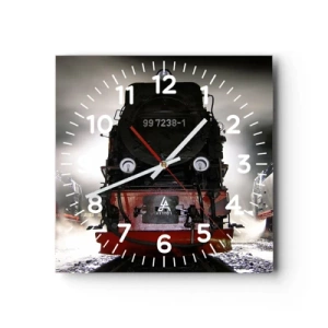 Orologio da parete - Orologio in Vetro - Ansima, sbuffa e soffia - 40x40 cm