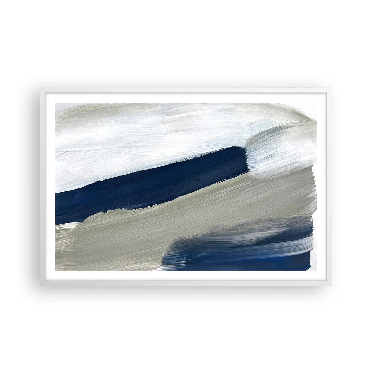 Poster in cornice bianca - Incontro con il bianco - 91x61 cm