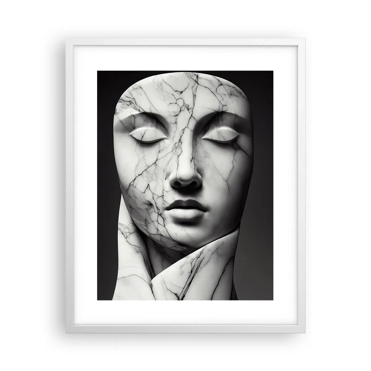 Poster in cornice bianca - Forme di marmo - 40x50 cm