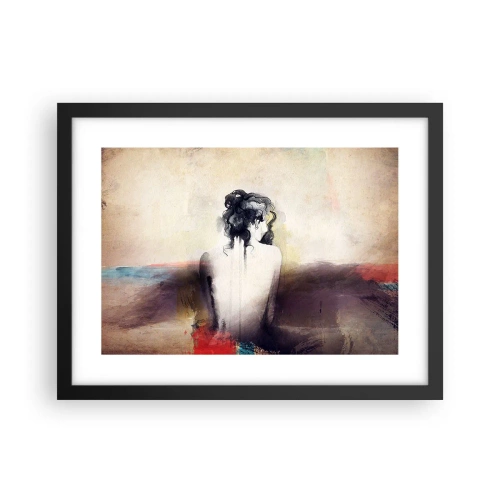 Poster in cornice nera - Linee miti, forme ovali - 40x30 cm