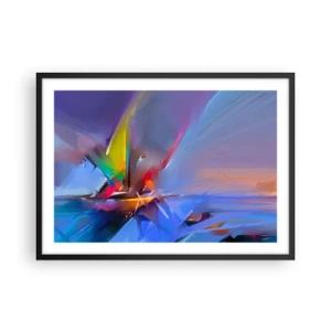 Poster in cornice nera - Composizione astratta con colori intensi - 70x50cm - Eliche come un uccello - Decorazione murale moderna per soggiorno e camera da letto ARTTOR