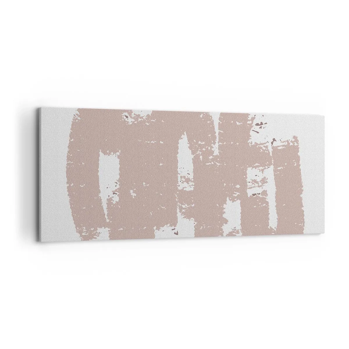 Quadro su tela - Stampe su Tela - Forme rosa tenui su uno sfondo chiaro - 120x50cm - Astrazione in un rosa mite - Decorazione murale moderna per soggiorno e camera da letto ARTTOR