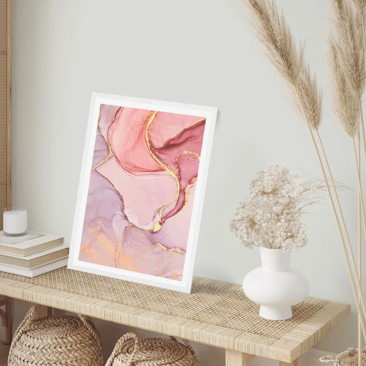 Poster in cornice bianca - La carezza dei colori - 50x70 cm