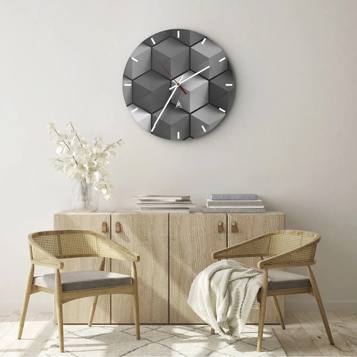 Orologio da parete - Orologio in Vetro - Puzzle cubista - 30x30 cm