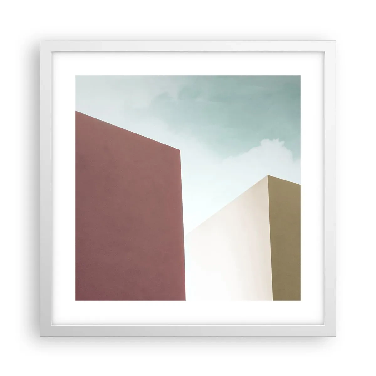 Poster in cornice bianca - Geometria di un'estate assolata - 40x40 cm