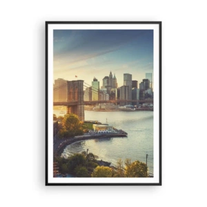 Poster in cornice nera - L'alba nella grande città - 70x100 cm